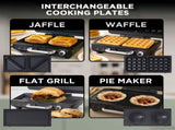 Morphy Richards MREMP4TNM Titanium 900W Multipress Jaffle Panini Waffle Pie 4 Plates Non-Stick