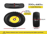 Gardeon 2pcs, 4.10/3.50-4 Tire Wheel Flat Free, 26cm Solid Rubber Tires with 5/8 Axle Bore Hole GCT-WHEEL-1SET-YE