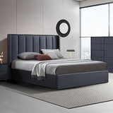 Gas Lift King Bed Frame MDF in Black V43-BED-PRD-K