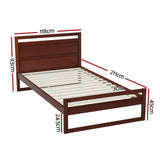 Artiss Bed Frame King Single Size Wooden Walnut WITTON WBED-WITTON-KS-WAL-AB