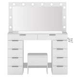 Levede Dressing Table LED Makeup Mirror Stool Set Vanity Desk Cabinet 10 Drawers VM1031-WH-AU
