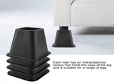 Black Furniture Raisers Set of 4 For Bed Chair Desk Table V1294-YM0901-JY15660