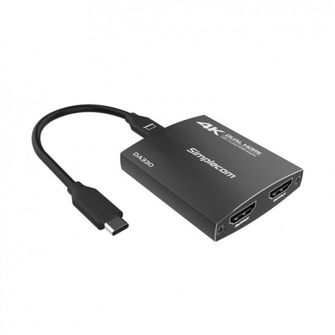 SIMPLECOM DA330 USB-C to Dual HDMI MST Adapter 4K@60Hz with PD and Audio Out V177-L-CBSI-DA330