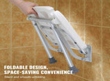 Folding PE Shower Seat, 15.7'' x 14.8'' Unfolded, Wall Mounted Fold Up Shower Bench with 500 lbs V952-SLKPEZCTWKB16SNT7V0