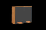 Flat Pack DIY Wooden Kitchen Wall Cabinet with 2 Doors 2 Shelves in Graphite and Cinnamon Finish V1112-3600001940