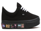 Vans Mens Era Market Canvas Casual Sneakers Shoes Skateboard - Black/Neon V563-VNA5JMLB0K-BLK-US6