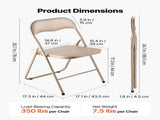 4 Pack Folding Chairs, Foldable Leather Chairs with Heavy Duty Metal Frame & Padded Cushion, V952-JSZDYPGJS4BZLL6UP001V0