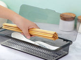 3-Piece Grey Plastic Spoon and Chopstick Organizer Tray with Lid for Kitchen Drawer Storage and V1366-AZ2-W-23732