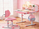 Keezi Kids Study Desk Chair Set Adjustable Ergonomic Table LED Lamp Pink KTC-A-STU-FA-PK