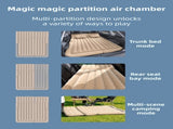 Black Multi-Chamber Car Inflatable Air Mattress with Electric Pump, Storage Bag & Pillows for V888-ELOSUNG45655