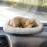 Realistic Sleeping Dog Toy Breathing Dog Stuffed Animal Doll with Mat Plush Toys for Children Home V1294-YM0714-10332429