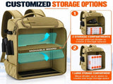 40L Khaki Fishing Tackle Backpack - Large Fishing Gear Storage Bag with Tackle Boxes Storage, Rod V888-ELOSUNG55760