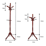 Vintage Wooden Coat Rack Stand with 13 Hooks for Hats, Clothes and Handbags V767-XJJ489-G2