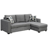 Fontana Pullout Sofa Bed with Storage Chaise Lounge Sarantino - Grey SOFA-M084-LNN-GY