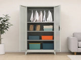 Two-Door Metal Cabinet Shelf Storage for Home Office Gym V63-844341