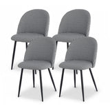 Artiss Dining Chairs Set of 4 Linen Solid Curved Houndstooth MO-DIN-02-LI-HSX4