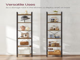 Small 6-Tier Industrial Bookshelf, Rustic Brown, Black V178-62384