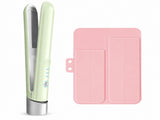 Green Cordless Mini Hair Straightener and Pink Curler and Heat Resistant Silicone Storage Mat - 3 V888-ELOSUNG56169-6