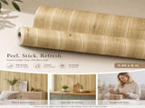 Self Adhesive PVC Wallpaper 0.45x6M, Dark Yellow Wood Plank, Vintage Cafe Background V1221-XM-LB1762-GM62