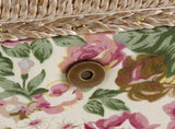 Fabric Floral Printed Sewing Basket Craft Box Household Sundry Storage Organizer with Handle V1294-YM0901-JY01858