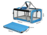 Pawz 3 in 1 Pet Soft Crate Dog Cat Carrier L Size Blue PT1254-L-BL