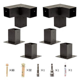 Roof Pergola Gazebo Shed Matte Black Steel Brackets DIY Kits V63-847771