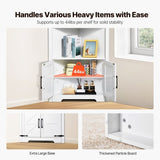 VEVOR 68" Corner Storage Cabinet with 4 Wooden Doors & Adjustable Shelves White V952-SJSNJSNJGD684LBBOV0