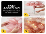 Christabelle 1.8m 6ft Pink Ombre Christmas Tree Pre Lit Warm White LED Foliage Artificial Indoo 112_WFLPO6