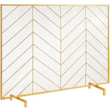 980x758MM Fireplace Screen 1-Panel Iron Mesh Spark Guard Modern Gold V952-BLMJSJY3545IAWNY0V0