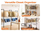 Artiss Industrial Pipe Clothing Rack Garment Clothes Display Stand Wall Mounted HANGER-B-12-RAIL-BK