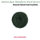 KAAT Amsterdam Mandarin Dark Green Round Filled Cushion 40cm Diameter V442-HIN-CUSHION-MANDARIN-DARKGREEN-RD