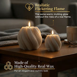 2-Pack Beige Twist Flameless LED Candles, Real Wax with Flickering Flame and Timer V1188-MS-731-017