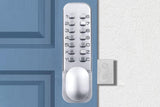Gate Door Locks Set with Keypad Mechanical Keyless Entry Door Lock for Garden Garage Yard -Silver V1263-JX-6287-2
