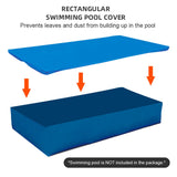 Heavy-Duty Blue Rectangular Pool Water Resistant PE Swimming Pool Portable Protective V1294-YM0901-H39263-13FT