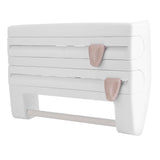 Kitchen Sauce Bottle Storage Rack Paper Towel Holder Mount Kitchen Tool Cling Film Cut White V1294-YM0901-JYA03048-01