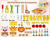 wooden animal building toy, kids tool set, educational toy Australia, preschool construction toy, V1102-819-30967-MLT-JHTOY-354