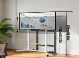 Height Adjustable Steel TV Stand on Wheels - Heavy Duty Mobile Floor Mount Cart for 40100 Inch V767-U-Z1938-WT