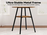 Artiss Industrial Bar Table with 2-Tier Organizer Weather-Resistant MDF Top Steel Frame FUR-U-BTAB-4788-WAL
