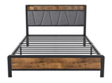 Levede Single Bed Frame Industrial Tufted Soft Storage Headboard USB Charge BF1057-S-DG-AU
