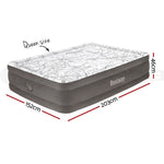 Bestway Air Mattress Queen Inflatable Bed 46cm Airbed Decorated Surface Grey BW-RA-BED-Q-FO-46