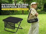 Ultra-Portable Folding Stool with Crossbody Storage Bag Heavy-Duty Carbon Steel Frame, Oxford V1341-ZY-QKTSBGXL-XL-GREEN