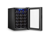 18 Bottle Thermoelectric Wine Fridge, 130W, UV Protected Glass Door, Soft LED Illumination V196-BF18