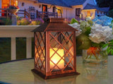 2pc Solar Lantern Outdoor Garden Hanging Lantern Waterproof Flickering Flameless Candle Mission V1369-AZ3-W-05605