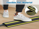10 ft Floor Cable Cover Protector, Heavy Duty PVC Duct Easy to Unroll, Prevent Trip Hazard for Home V1258-DP02-F-577