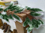 6 Ft Snow Flocked Norfolk Pine Cedar Realistic Pine Artificial Greenery Garlands for Decoration Xmas V1188-CYX-DP-946
