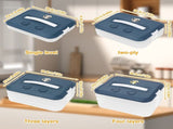 Food Storage Containers with Lids, Plastic Cookie Storage Containers Airtight, 4-Layer Stackable V1192-AZ-W-25165