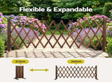 Gardeon Garden Fences Expandable Wooden Trellis Fence Plant Frame 200cm Brown GF-WD-200X70-CC