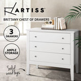 Artiss 3 Chest of Drawers - BRITTANY White FURNI-P-LBOY-3D-WH-AB
