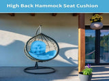 Hanging Egg Chair Cushion, High Back Hammock Seat Cushion with Button Fasteners, Thicken and Soft V1192-AZ-W-18234
