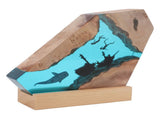 Shark Ship Diver Night Light Table Lamp Handmade Resin Diver Deep Sea Cave Diving Led Light Desktop V1294-YM0901-3119250009411